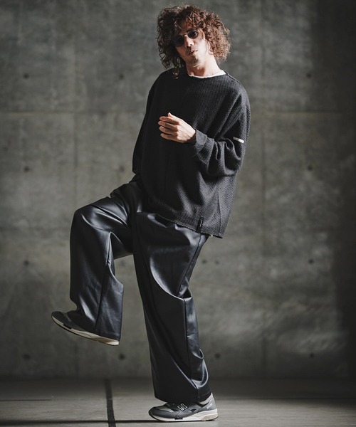 GLIMCLAP（グリムクラップ）の「mp15196-Synthetic Leather Baggy Trousers 合成皮革ワイドバギーパンツ(211-007-gla-cg)（その他パンツ・メンズ・ブラック・L/M/S）」の8枚目の写真