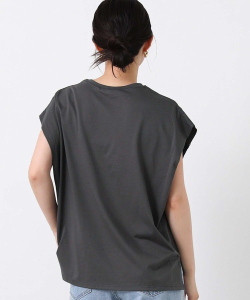Gready Brilliant(グレディブリリアン)の「レースドッキングフレンチスリーブ(Tシャツ/カットソー・レディース・チャコールグレー/オフホワイト・FREE)」の19枚目の写真