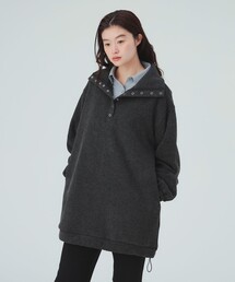 ハーフスナップ スウェット ワンピース