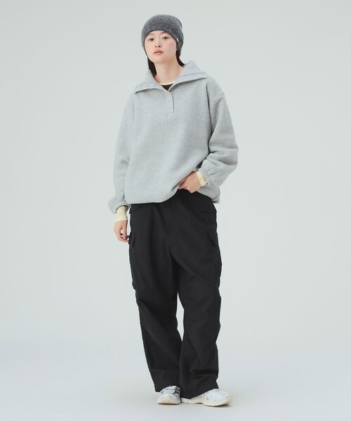 BEAMS HEART（ビームスハート）の「ハーフスナップ スウェット ワンピース（ワンピース・レディース・グレー/オフホワイト/チャコールグレー・FREE）」の8枚目の写真
