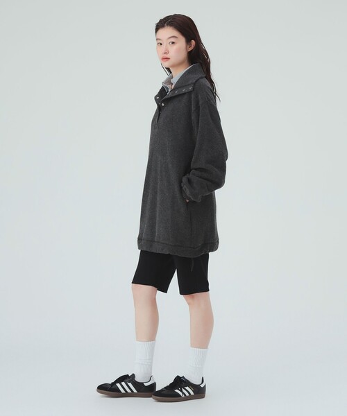 BEAMS HEART（ビームスハート）の「ハーフスナップ スウェット ワンピース（ワンピース・レディース・グレー/オフホワイト/チャコールグレー・FREE）」の13枚目の写真