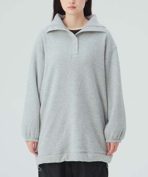 BEAMS HEART（ビームスハート）の「ハーフスナップ スウェット ワンピース（ワンピース・レディース・グレー/オフホワイト/チャコールグレー・FREE）」の17枚目の写真