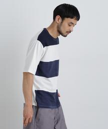 ニットコンビボーダーTシャツ 半袖