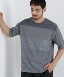 ニットコンビボーダーTシャツ 半袖