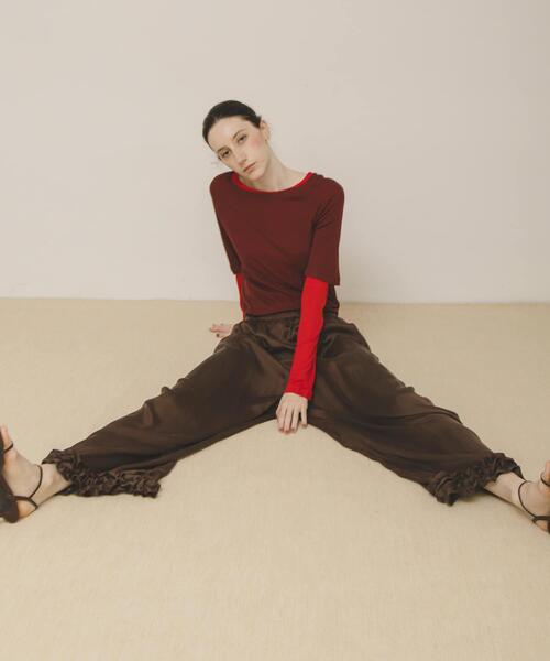 LAATO(ラート)の「layered color tee(Tシャツ/カットソー・レディース・レッド/イエロー/グレー・FREE)」の3枚目の写真
