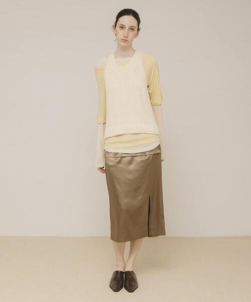 LAATO(ラート)の「layered color tee(Tシャツ/カットソー・レディース・レッド/イエロー/グレー・FREE)」の1枚目の写真