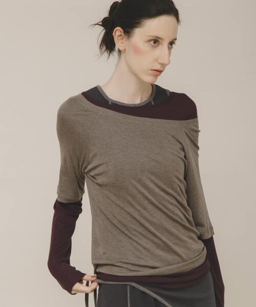 LAATO(ラート)の「layered color tee(Tシャツ/カットソー・レディース・レッド/イエロー/グレー・FREE)」の4枚目の写真