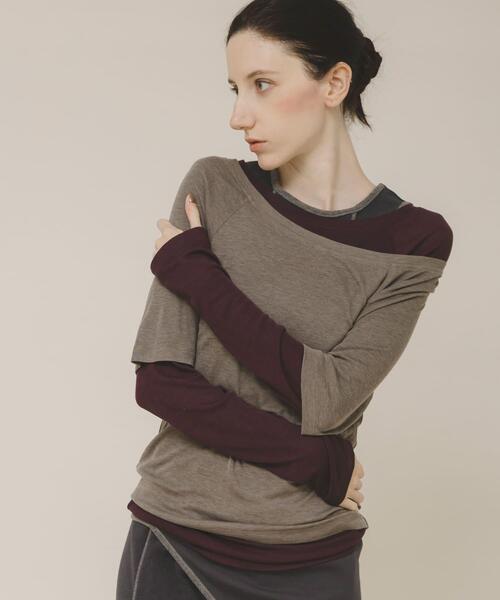 LAATO(ラート)の「layered color tee(Tシャツ/カットソー・レディース・レッド/イエロー/グレー・FREE)」の6枚目の写真