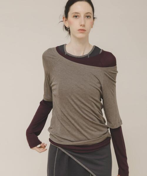 LAATO(ラート)の「layered color tee(Tシャツ/カットソー・レディース・レッド/イエロー/グレー・FREE)」の7枚目の写真