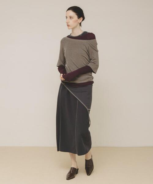 LAATO(ラート)の「layered color tee(Tシャツ/カットソー・レディース・レッド/イエロー/グレー・FREE)」の8枚目の写真