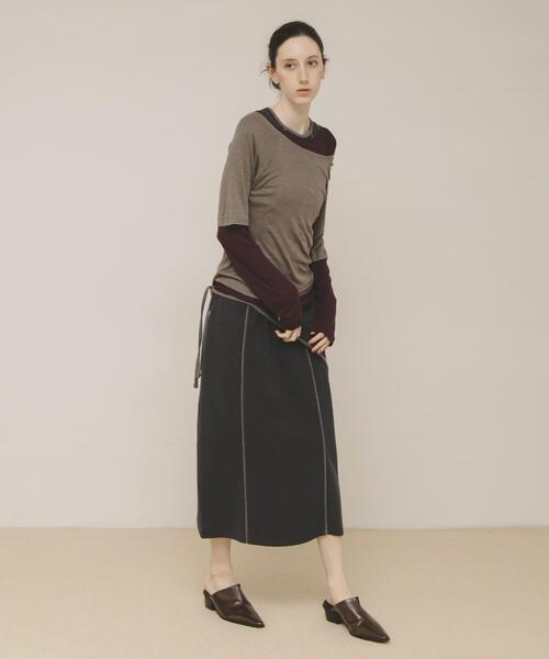 LAATO(ラート)の「layered color tee(Tシャツ/カットソー・レディース・レッド/イエロー/グレー・FREE)」の9枚目の写真
