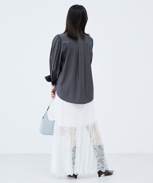 NOLLEY’S Sophi(ノーリーズソフィ)の「《セットアップ対応》ウォッシャブルバイオツイルボウタイブラウス(シャツ/ブラウス・レディース・チャコールグレー/ベビーピンク・38/36)」の7枚目の写真