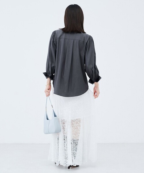 NOLLEY’S Sophi(ノーリーズソフィ)の「《セットアップ対応》ウォッシャブルバイオツイルボウタイブラウス(シャツ/ブラウス・レディース・チャコールグレー/ベビーピンク・38/36)」の8枚目の写真