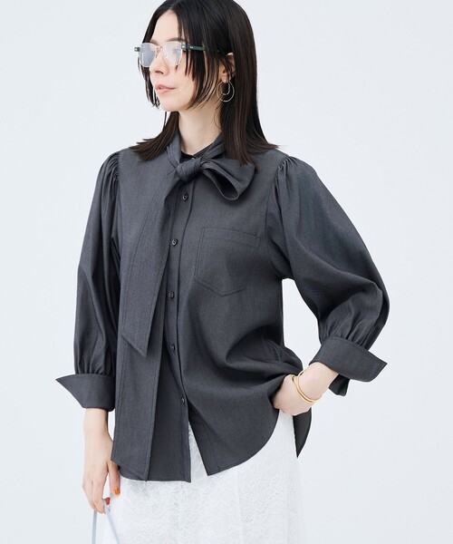 NOLLEY’S Sophi(ノーリーズソフィ)の「《セットアップ対応》ウォッシャブルバイオツイルボウタイブラウス(シャツ/ブラウス・レディース・チャコールグレー/ベビーピンク・38/36)」の20枚目の写真