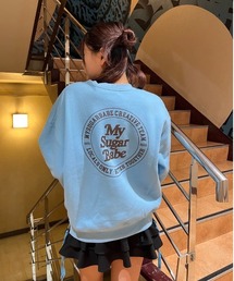 Side zip circle logo sweat