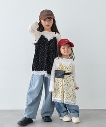 CIAOPANIC TYPY | 【KIDS・ZOZO限定】フラワープリントレースベロアアシメキャミチュニック(チュニック)