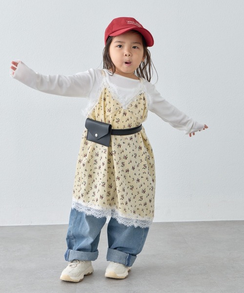 CIAOPANIC TYPY(チャオパニックティピー)の「【KIDS・ZOZO限定】フラワープリントレースベロアアシメキャミチュニック(チュニック・キッズ・ブラック/ブラウン/アイボリー・150/130/110)」の8枚目の写真