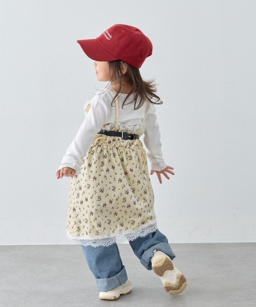CIAOPANIC TYPY(チャオパニックティピー)の「【KIDS・ZOZO限定】フラワープリントレースベロアアシメキャミチュニック(チュニック・キッズ・ブラック/ブラウン/アイボリー・150/130/110)」の10枚目の写真