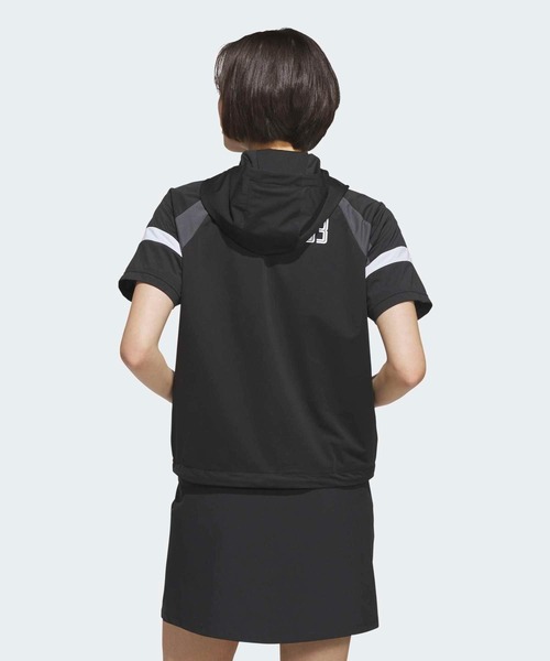 adidas(アディダス)の「ハーフジップ フード付きアノラックジャケット 半袖 / ハーフジップ【adidas Golf/アディダスゴルフ】(ブルゾン・レディース・ブラック・X-SMALL/X-LARGE/SMALL/MEDIUM/LARGE/XX-LARGE)」の2枚目の写真