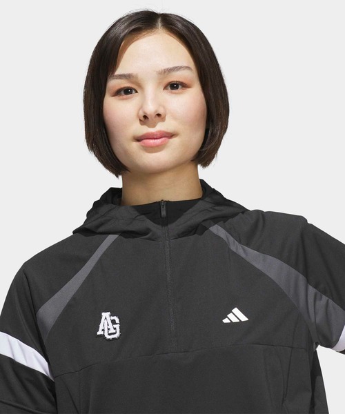 adidas(アディダス)の「ハーフジップ フード付きアノラックジャケット 半袖 / ハーフジップ【adidas Golf/アディダスゴルフ】(ブルゾン・レディース・ブラック・X-SMALL/X-LARGE/SMALL/MEDIUM/LARGE/XX-LARGE)」の3枚目の写真