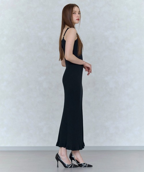 ROYAL PARTY(ロイヤルパーティー)の「ラインストーンロゴニットキャミワンピース(ワンピース・レディース・ブラック/ブルー/マルチ・FREE)」の10枚目の写真