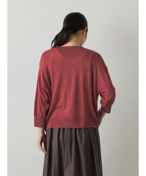 MidiUmi(ミディウミ)の「MidiUmi シアーニットプルオーバー(ニット/セーター・レディース・チャコールグレー/ベージュ/オレンジ・FREE)」の10枚目の写真