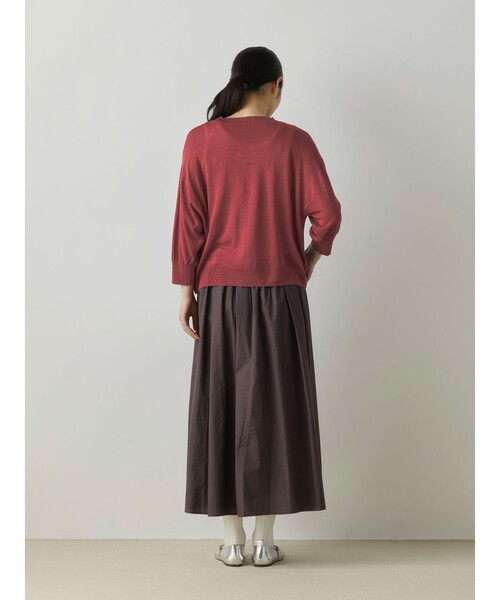 MidiUmi(ミディウミ)の「MidiUmi シアーニットプルオーバー(ニット/セーター・レディース・チャコールグレー/ベージュ/オレンジ・FREE)」の14枚目の写真