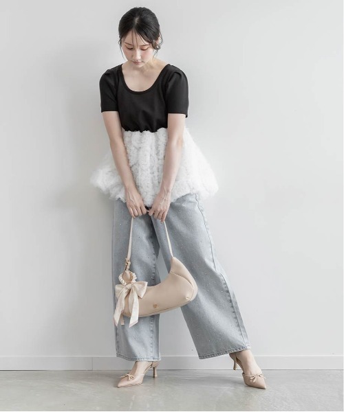 RANDA(ランダ)の「【Ribbon Collection】リボンパーツセパレートパンプス(パンプス・レディース・ブラック/ピンク/アイボリー・S/L/M/LL)」の13枚目の写真