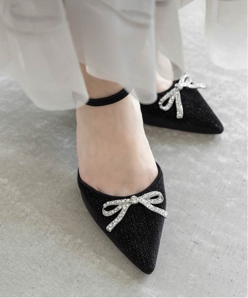 RANDA(ランダ)の「【Ribbon Collection】リボンパーツセパレートパンプス(パンプス・レディース・ブラック/ピンク/アイボリー・S/L/M/LL)」の15枚目の写真
