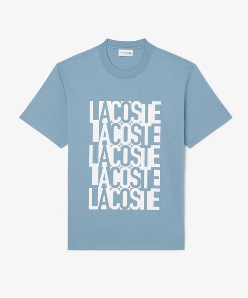 LACOSTE(ラコステ)の「リピートロゴプリントコットンTシャツ(Tシャツ/カットソー・メンズ・ホワイト/ブラック/ライトブルー・2/3/4/5)」の3枚目の写真