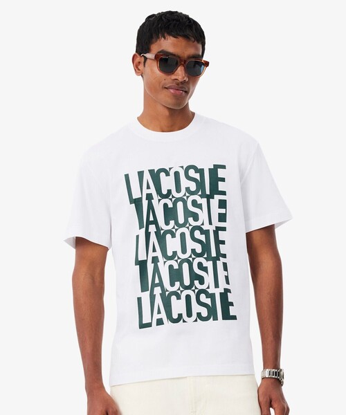 LACOSTE(ラコステ)の「リピートロゴプリントコットンTシャツ(Tシャツ/カットソー・メンズ・ホワイト/ブラック/ライトブルー・2/3/4/5)」の15枚目の写真