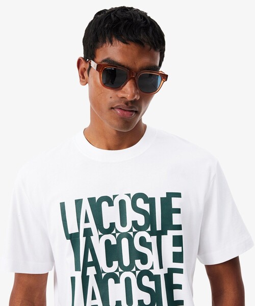 LACOSTE(ラコステ)の「リピートロゴプリントコットンTシャツ(Tシャツ/カットソー・メンズ・ホワイト/ブラック/ライトブルー・2/3/4/5)」の16枚目の写真