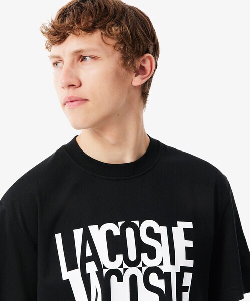 LACOSTE(ラコステ)の「リピートロゴプリントコットンTシャツ(Tシャツ/カットソー・メンズ・ホワイト/ブラック/ライトブルー・2/3/4/5)」の6枚目の写真