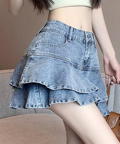 HALEY PESCA(ヘーリーペスカ)の「HALEY PESCA/デニムフリルミニスカート(デニムスカート・レディース・ブルー・SMALL/MEDIUM/LARGE)」の7枚目の写真