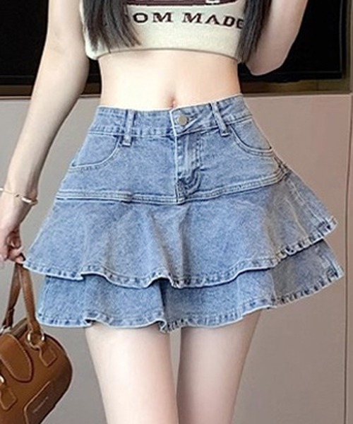 HALEY PESCA(ヘーリーペスカ)の「HALEY PESCA/デニムフリルミニスカート(デニムスカート・レディース・ブルー・SMALL/MEDIUM/LARGE)」の8枚目の写真
