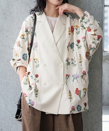 花柄 刺繍 テーラードジャケット