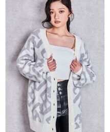 GG chainラメニットカーディガン