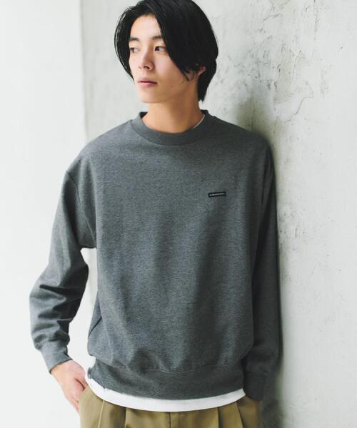 THE SHOP TK (ザ ショップ ティーケー )の「【洗濯機OK/ユニセックス】ダンボール ロゴスウェット(スウェット・メンズ・グレー/オフホワイト/モスグリーン・02/03/04)」の2枚目の写真