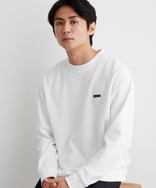 THE SHOP TK (ザ ショップ ティーケー )の「【洗濯機OK/ユニセックス】ダンボール ロゴスウェット(スウェット・メンズ・グレー/オフホワイト/モスグリーン・02/03/04)」の1枚目の写真