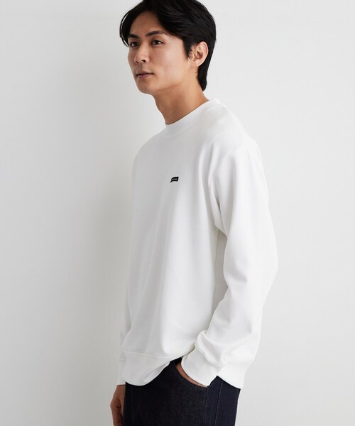 THE SHOP TK (ザ ショップ ティーケー )の「【洗濯機OK/ユニセックス】ダンボール ロゴスウェット(スウェット・メンズ・グレー/オフホワイト/モスグリーン・02/03/04)」の5枚目の写真