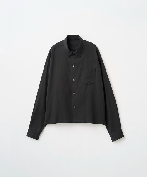 Juha(ユハ)の「TEXTURED CROPPED SHIRT(シャツ/ブラウス・メンズ・ブラック/ライトグレー・3/4)」の3枚目の写真