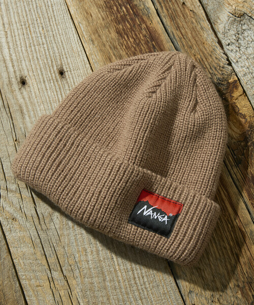 NANGA/ナンガ BOX LOGO BULKY BEANIE ボックスロゴビーニー（ニット