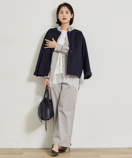 INDIVI(インディヴィ)の「【大人コーデュロイ/SETUP可】オーバーサイズシャツ(シャツ/ブラウス・レディース・ブラウン系その他/ブルー/ライトグレー・38/34/15 /13/05/19)」の10枚目の写真