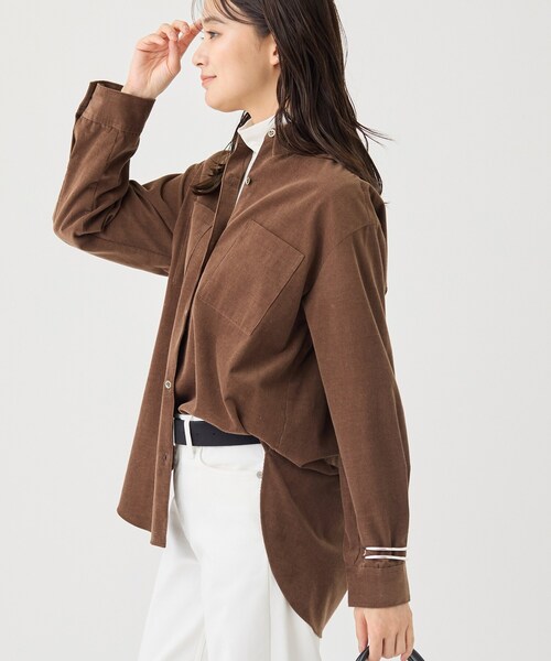 INDIVI(インディヴィ)の「【大人コーデュロイ/SETUP可】オーバーサイズシャツ(シャツ/ブラウス・レディース・ブラウン系その他/ブルー/ライトグレー・38/34/15 /13/05/19)」の12枚目の写真