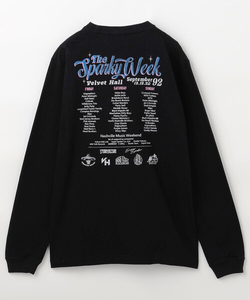 GOOD ROCK SPEED(グッドロックスピード)の「GOOD ROCK SPEED/グッドロックスピード Tour Print ロンT/プリントTシャツ(Tシャツ/カットソー・レディース・オフホワイト/ブラック/ホワイト/チャコールグレー・フリ-)」の4枚目の写真