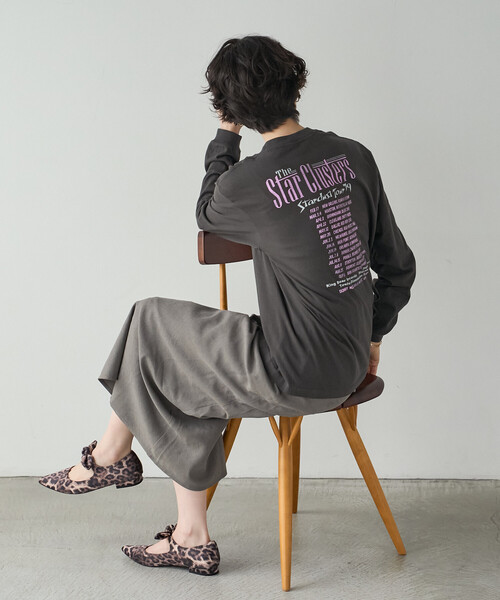 GOOD ROCK SPEED(グッドロックスピード)の「GOOD ROCK SPEED/グッドロックスピード Tour Print ロンT/プリントTシャツ(Tシャツ/カットソー・レディース・オフホワイト/ブラック/ホワイト/チャコールグレー・フリ-)」の7枚目の写真