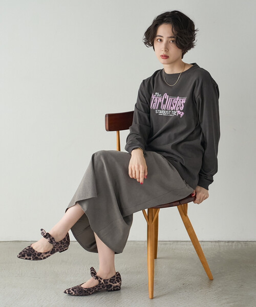 GOOD ROCK SPEED(グッドロックスピード)の「GOOD ROCK SPEED/グッドロックスピード Tour Print ロンT/プリントTシャツ(Tシャツ/カットソー・レディース・オフホワイト/ブラック/ホワイト/チャコールグレー・フリ-)」の8枚目の写真