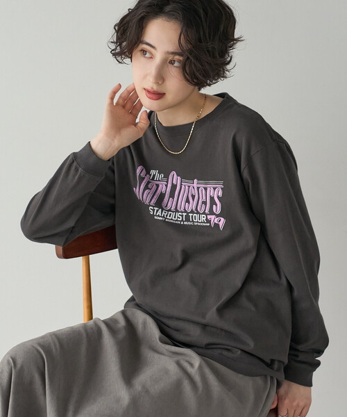GOOD ROCK SPEED(グッドロックスピード)の「GOOD ROCK SPEED/グッドロックスピード Tour Print ロンT/プリントTシャツ(Tシャツ/カットソー・レディース・オフホワイト/ブラック/ホワイト/チャコールグレー・フリ-)」の10枚目の写真