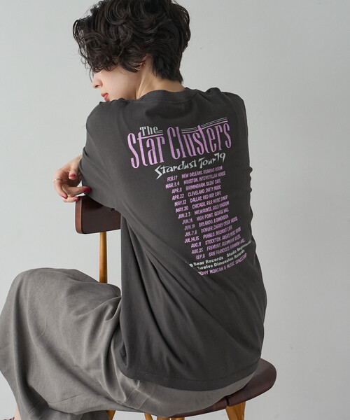GOOD ROCK SPEED(グッドロックスピード)の「GOOD ROCK SPEED/グッドロックスピード Tour Print ロンT/プリントTシャツ(Tシャツ/カットソー・レディース・オフホワイト/ブラック/ホワイト/チャコールグレー・フリ-)」の12枚目の写真