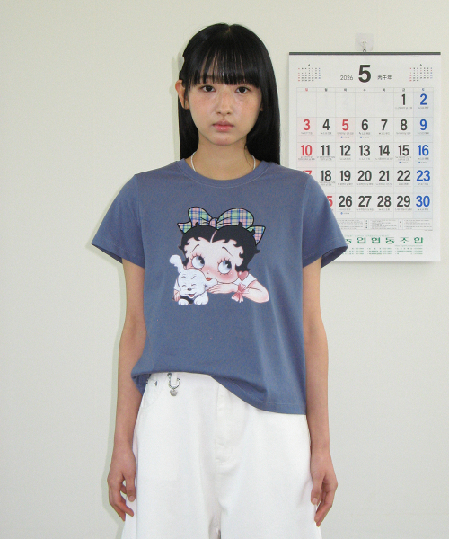 RONRON(ロンロン)の「BETTY BOOP RIBBON APPLIQUE CROP T SHIRT NAVY(Tシャツ/カットソー・レディース・その他・FREE)」の2枚目の写真